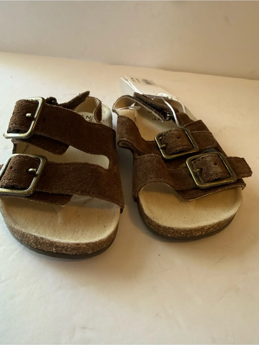 Janie and Jack Brown Suede Kids Buckle Sandals